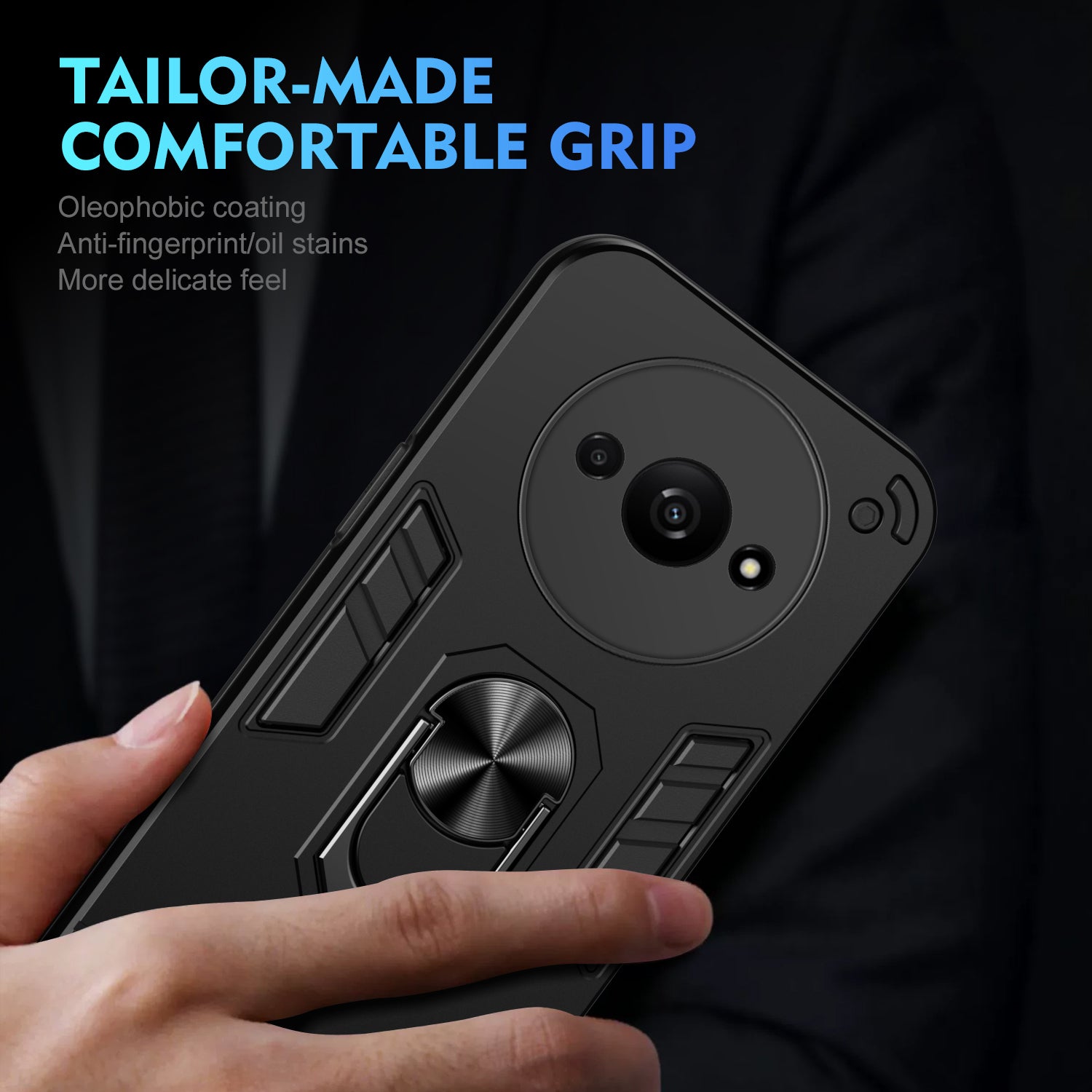 For Xiaomi Redmi A3 / Poco C61 4G Case Car Mount Kickstand Hybrid Hard PC Soft TPU Phone Cover For Xiaomi Redmi A3 / Poco C61 4G Case Car Mount Kickstand Hybrid Hard PC Soft TPU Phone Cover